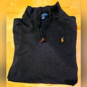 Polo Ralph Lauren Boy's Black Quarter-zip Pullover Sweater XL (18-20)